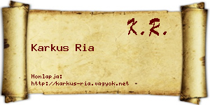 Karkus Ria névjegykártya